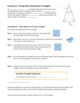 Lesson 4.2: Properties of Isosceles Triangles
