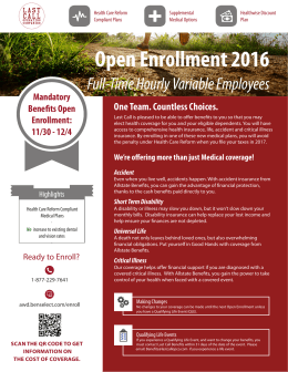 Open Enrollment 2016 - Last Call Operating Companies