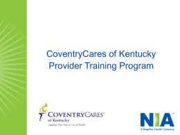 CoventryCares of Kentucky Provider Training Program