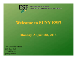 PP Presentation from Orientation - SUNY-ESF