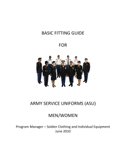 BASIC FITTING GUIDE FOR ARMY SERVICE UNIFORMS (ASU