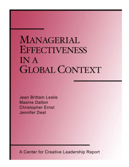Managerial Effectiveness in a Global Context