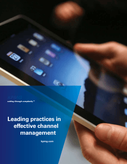 Leading practices in effective channel management
