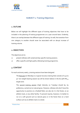SUBJECT 1: Training Objectives - Garcia
