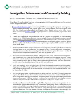 Immigration Enforcement and Community Policing