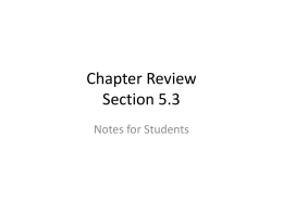 Chapter Review Section 5.3