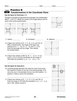 1-7 Practice B Transformations in the Coordinate Plane