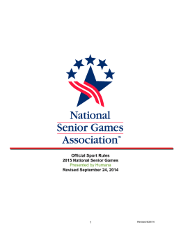 Rules and Regulations - National Senior Games Association