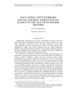 Excluding Unfit Workers - Duke Law Scholarship Repository