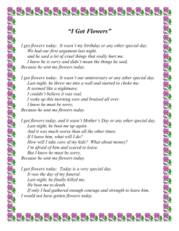 I Got Flowers Poem