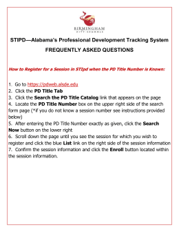 How do I Register for a Session in STIpd when the PD Title Number