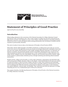 Statement of Principles of Good Practice