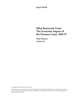 What Roosevelt Took: The Economic Impact of the Panama Canal