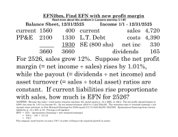 EFN2bm, Find EFN with new profit margin