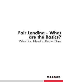Fair Lending – What are the Basics?