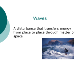 A disturbance that transfers energy from place to place through