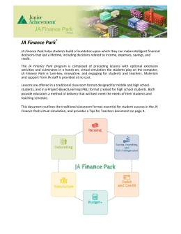 JA Finance Park Virtual Curriculum Overview 15