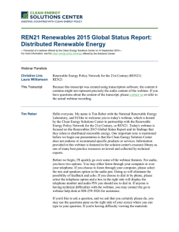 REN21 Renewables 2015 Global Status Report