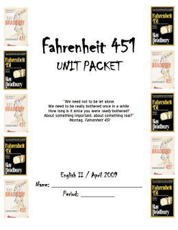 Fahrenheit 451 - Ms. Venti`s Class