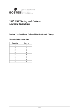 2015 HSC Society and Culture Marking Guidelines