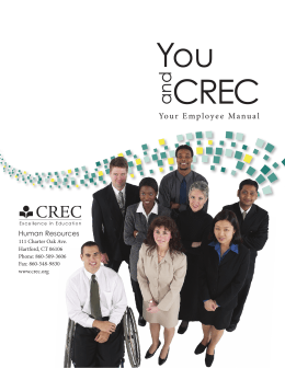 You and CREC Employee Manual - Capitol Region Education Council