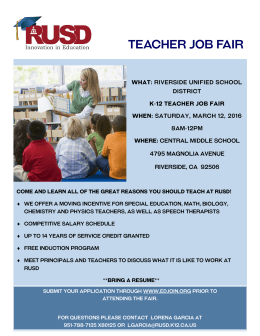 Teacher Job Fair - Riverside Unified School District