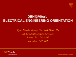 DEN@Viterbi ELECTRICAL ENGINEERING ORIENTATION