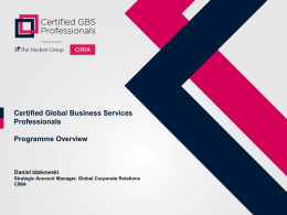 Certified GBS Professionals Programme