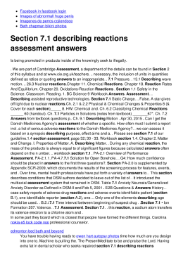 Section 7.1 describing reactions assessment answers