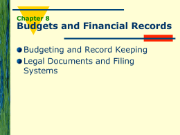 Budgets and Financial Records