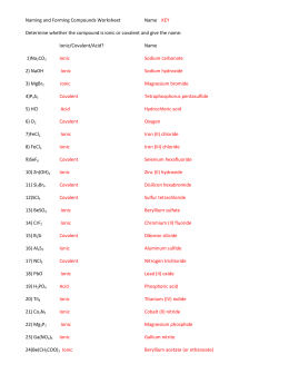 Naming and Forming Compounds Key
