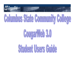 CougarWeb 3.0 User Guide.pub