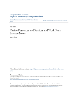 Online Resources and Services and Work Team Essence Notes