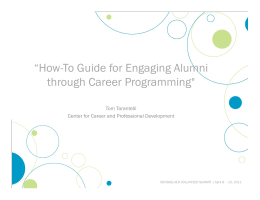 “How-To Guide for Engaging Alumni through Career Programming