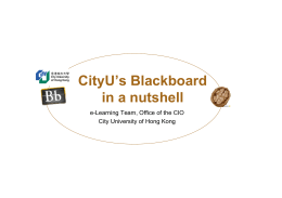 "Blackboard"? - City University of Hong Kong