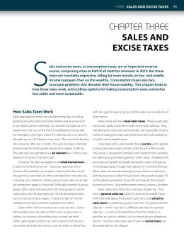 ChAPTer Three SaleS and exciSe TaxeS