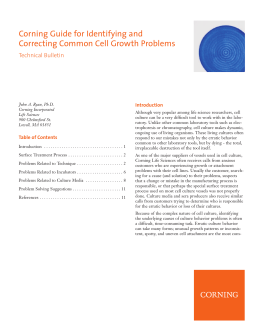 Corning Guide for Identifying and Correcting Common Cell Growth