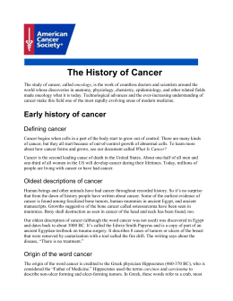 The History of Cancer - American Cancer Society