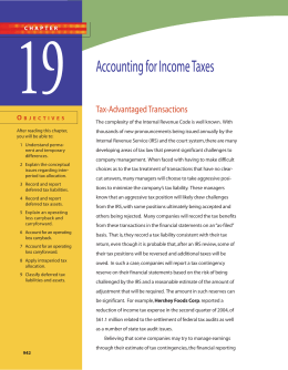Chapter 19 - Accounting for Income Taxes