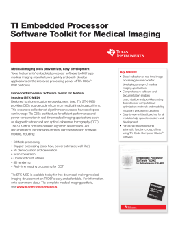 TI Embedded Processor Software Toolkit for Medical Imaging