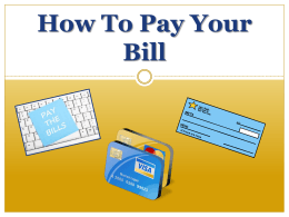 How To Pay Your Bill - Student Accounts