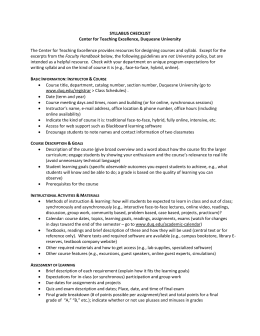 Syllabus Checklist - Duquesne University