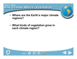 Where are the Earth`s major climate regions?