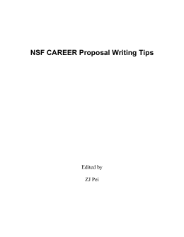 NSF CAREER Proposal Writing Tips