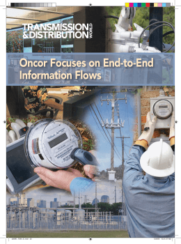 Oncor Focuses on End-to-End Information Flows