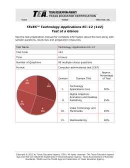 TExES Technology Applications EC-12 (142) Test at a Glance