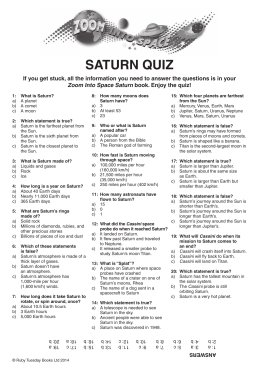 saturn quiz - Ruby Tuesday Books