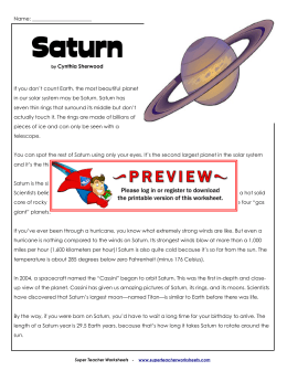 Saturn - Super Teacher Worksheets