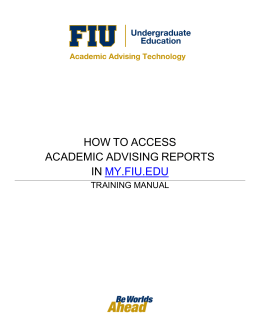 HOW TO ACCESS ACADEMIC ADVISING REPORTS IN MY.FIU.EDU