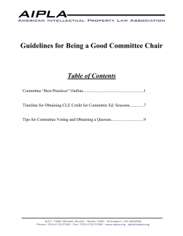 Guidelines for Being a Good Committee Chair